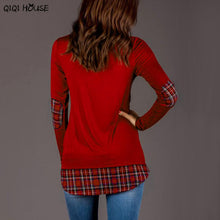 Plaid Shirt Women Long Sleeve Autumn Pullovers Top Patchwork Casual Loose Fashion Women Clothing Roupas Feminina#D929