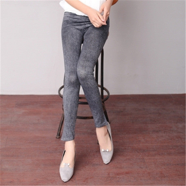 Plus Size Fashion Ankle Leggings Mid Denim Thin Legging 10 Colors High Quality 71851