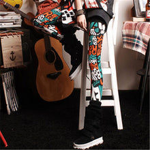 Plus Size Fashion Ankle Leggings Mid Print Thin Legging 7 Colors Rock Roll Style High Quality 71852
