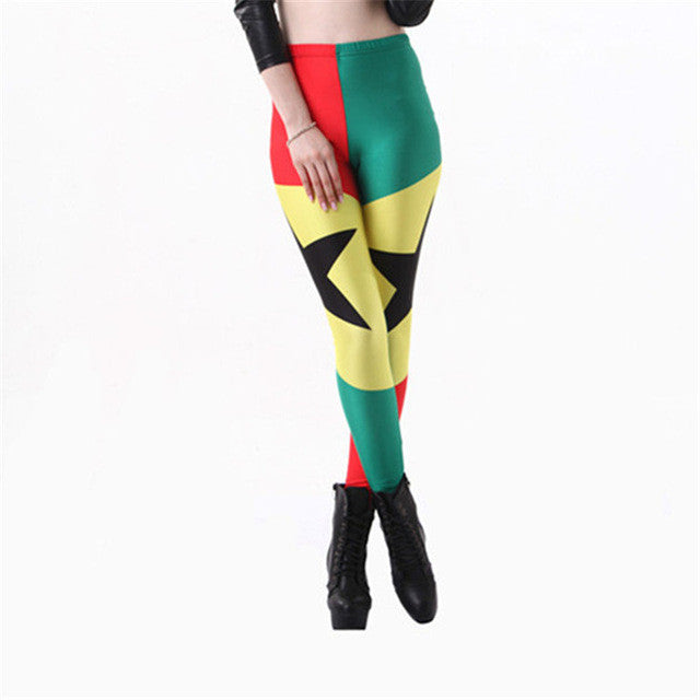 Plus Size Fashion Ankle Leggings Mid Print Thin Legging Sexy Style High Quality 71854