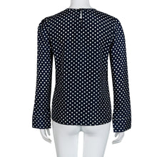 Plus Size S-4XL Blouses Women Casual Polka Dot Long Sleeve Summer Chiffon Shirt Ladies Tops camisas femininas 2017 Deep Blue #82