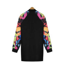 Plus Size XL-5XL Fashion New Outerwear Female Baseball O-neck Long High Quality Print Zip up 70218