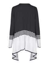 Plus Size XXL Long Knitted Cardigans Colorblock Irregular Hem Top Kimono Patchwork Cardigans Striped Cardigan Loose Fall 2016