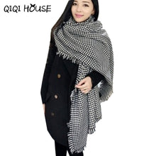 Ponchos nd Capes Womens Winter Warm Knit Wool Long Plaid Shawl Stole Scarves Women's Big ponchos And Capes Echarpe Plaid #521