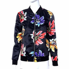 Printed Baseball Jacket Women Floral Long Sleeve Fashion Outwear Jackst Basic Bomber Women Coats Abrigo Mujer#A120