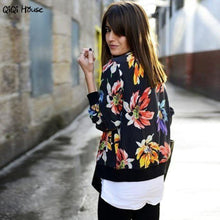 Printed Baseball Jacket Women Floral Long Sleeve Fashion Outwear Jackst Basic Bomber Women Coats Abrigo Mujer#A120