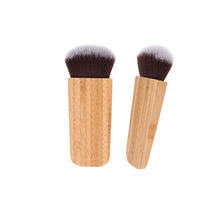 Pro Flat Professional Bamboo Cosmetic Handle Makeup Face Powder Blush Foundation Brushes Tool