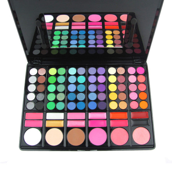 Professional 78 Color Eye Shadow Cheek Blusher Lip Gloss Makeup Palette Kit