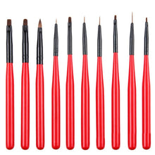 Realer 15cm 10 PC Nail Art Acrylic Gel Design Brush Set Painting Pen Tools Kit Anne