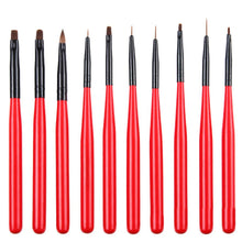 Realer 15cm 10 PC Nail Art Acrylic Gel Design Brush Set Painting Pen Tools Kit Anne