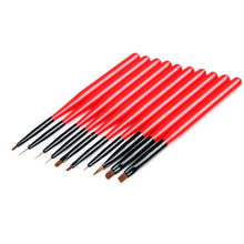 Realer 15cm 10 PC Nail Art Acrylic Gel Design Brush Set Painting Pen Tools Kit Anne
