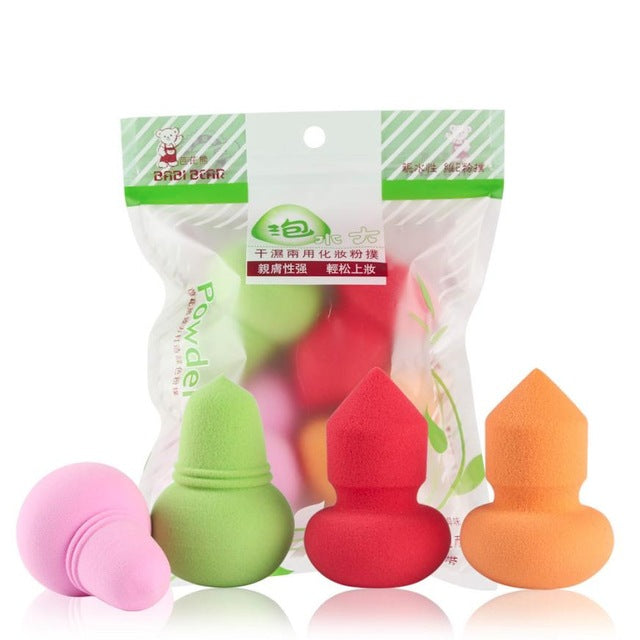 Realer Latex Material 4pcs Pro Beauty Flawless Makeup Foundation Puff Multi Shape Sponges New silicone puff Anne