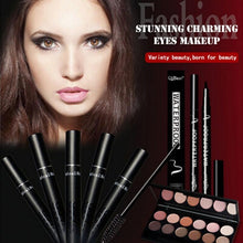 Realer modification of the eye contour Qibest perfect combination of eye makeup Eye Shadow + Mascara + Eyeliner Anne