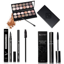 Realer modification of the eye contour Qibest perfect combination of eye makeup Eye Shadow + Mascara + Eyeliner Anne