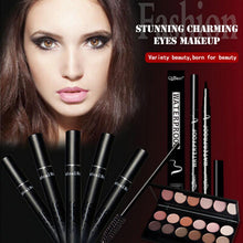 Realer modification of the eye contour Qibest perfect combination of eye makeup Eye Shadow + Mascara + Eyeliner Anne
