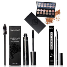 Realer modification of the eye contour Qibest perfect combination of eye makeup Eye Shadow + Mascara + Eyeliner Anne