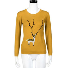 Red Christmas Sweater Women Deer Pearl Sequins Winter Autumn Pullovers Long Sleeve Pullover Chandail Femme#A12