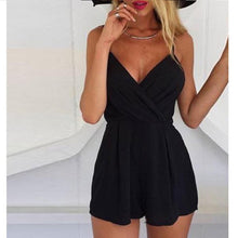 Rompers Womens Jumpsuit 2016 Sleeveless Sling Black shorts Sexy Jumpsuit #3546