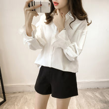 S-3XL Button Blouses New 2017 Fashion Lantern Sleeve Blouse Korean Style Ladies Blusas Women Tops Plus Size 72661