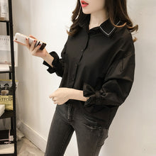 S-3XL Button Blouses New 2017 Fashion Lantern Sleeve Blouse Korean Style Ladies Blusas Women Tops Plus Size 72661