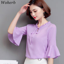 S-4XL Plus Size New 2017 Fashion Summer Elegant Blouse Bow Tie Shirt Ruffled Collar Butterfly Sleeve Blusas Women Tops