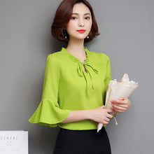 S-4XL Plus Size New 2017 Fashion Summer Elegant Blouse Bow Tie Shirt Ruffled Collar Butterfly Sleeve Blusas Women Tops