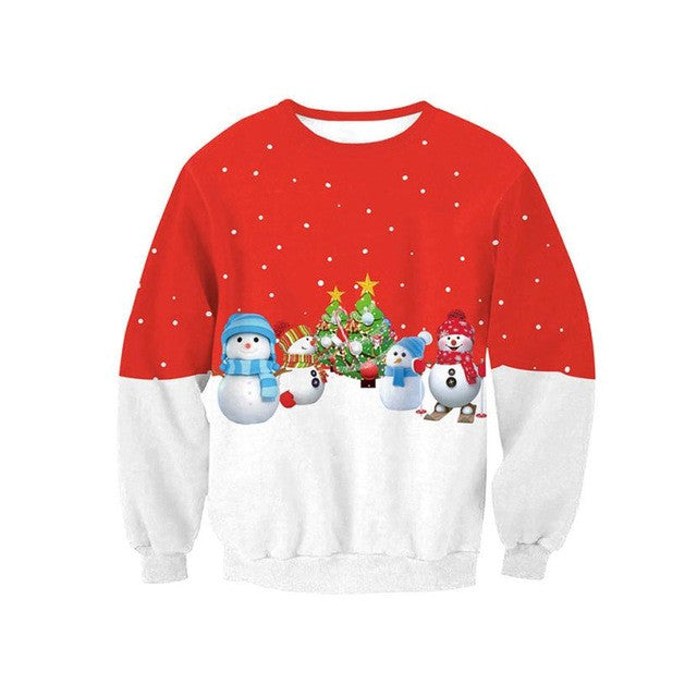 Santa Claus Christmas Women Tracksuit Loose Casual Pullovers Autumn Winter Basic Tops Sweatshirts Polerones Mujer#C114