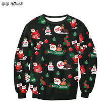 Santa Claus Christmas Women Tracksuit Loose Casual Pullovers Autumn Winter Basic Tops Sweatshirts Polerones Mujer#C114