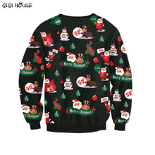 Santa Claus Christmas Women Tracksuit Loose Casual Pullovers Autumn Winter Basic Tops Sweatshirts Polerones Mujer#C114