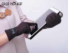 Screen Gloves Cotton Warm PU Bow Cute Kroean Style Elegant Gloves Winter Outdoor Gloves Handschoenen Winter Dames#E823