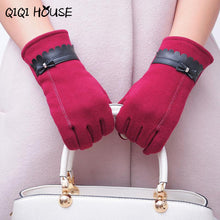 Screen Gloves Cotton Warm PU Bow Cute Kroean Style Elegant Gloves Winter Outdoor Gloves Handschoenen Winter Dames#E823
