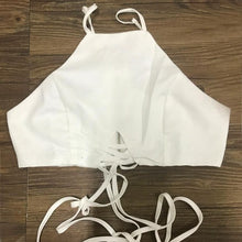 Sexy Bandage Camisole Cleavage Sleveless Halter Breathable Tank Tops Black Cropped Tops Roupas Sexy E Sensuais#212
