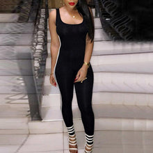 Sexy Black Jumpsuits Backless Sexy Condole belt Sleeveless Bandage Jumpsuit Skinny Full Length Pants Elegant Jumpsuit #3546