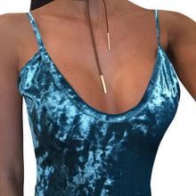 Sexy Choker V Neck Bodysuits Long Sleeve Shiny Velvet Women Autumn Spring Backless Bodysuits Rompers Women #1212