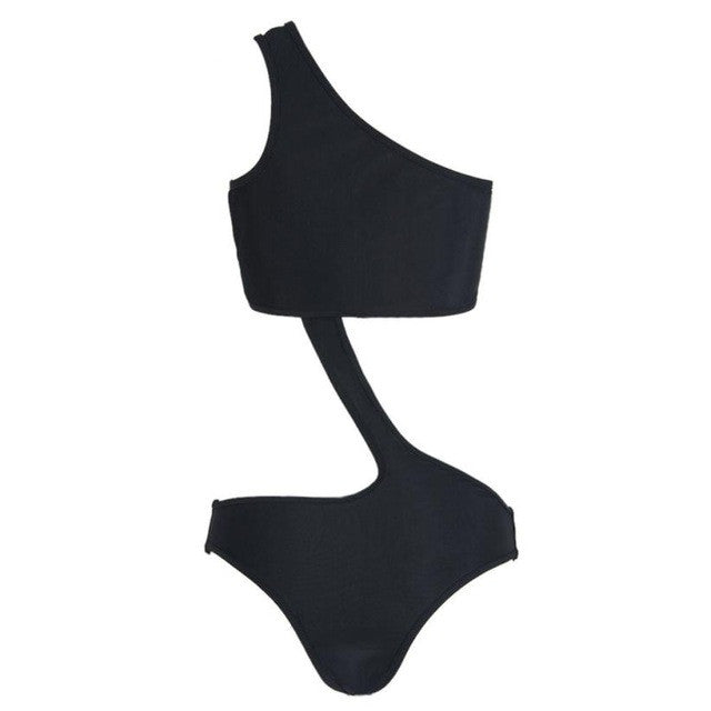 Sexy Jumpsuit Women Swimsuit Irregular Single Shoulder Bikini Bandage Push-Up Beach Wear#B6231