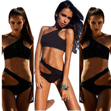 Sexy Jumpsuit Women Swimsuit Irregular Single Shoulder Bikini Bandage Push-Up Beach Wear#B6231