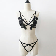 Sexy Lace Floral Hollow Out Bra Crop Top Summer 2017 Women Cropped Bustier Bustier Vest Unpadded Bralette Bra +G-string Set #23