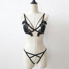Sexy Lace Floral Hollow Out Bra Crop Top Summer 2017 Women Cropped Bustier Bustier Vest Unpadded Bralette Bra +G-string Set #23