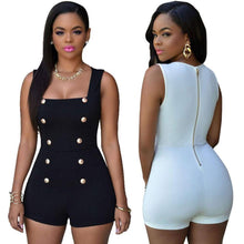 Sexy Rompers Double Button Zipper Back Elegant Bodycon Jumpsuit Women Short Pants Sexy Paysuit Monos Largos De Mujer#3546