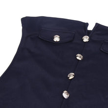 Sexy Summer Dress Button Uniform Style Strapless Off the Shoulder Split Knee-Length Dress Vestidos Femininos#B620