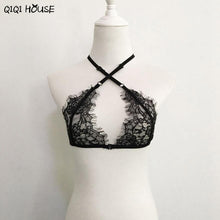 Sexy Top Lace Cross Bandage Hollow Out Translucent Underwear Top Crochet Halter Tops Regatas Feminina#B922