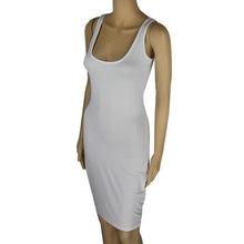 Sexy Women Basic Dress Slim White Sleeveless Bodycon Front Splite Club Wear Short Mini Dress Womens vestidos #1215
