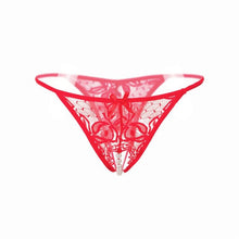 Sexy Womens Briefs Lace Open Crotch Panties For Women Lace Hollow Out Pearls Open Crotch Thongs G-string Ladies Erotic Underwear