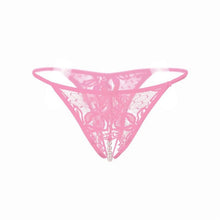 Sexy Womens Briefs Lace Open Crotch Panties For Women Lace Hollow Out Pearls Open Crotch Thongs G-string Ladies Erotic Underwear