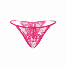 Sexy Womens Briefs Lace Open Crotch Panties For Women Lace Hollow Out Pearls Open Crotch Thongs G-string Ladies Erotic Underwear
