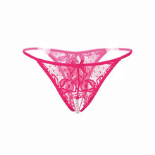 Sexy Womens Briefs Lace Open Crotch Panties For Women Lace Hollow Out Pearls Open Crotch Thongs G-string Ladies Erotic Underwear