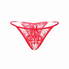 Sexy Womens Briefs Lace Open Crotch Panties For Women Lace Hollow Out Pearls Open Crotch Thongs G-string Ladies Erotic Underwear
