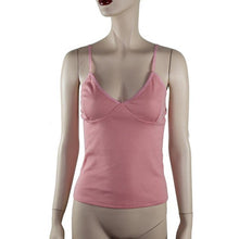 Sleeveless Tank Top For Women Cotton Blend Sexy V Neck Solid Crop Tops Cami Tank Tops Female Summer Style #25