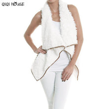 Sleeveless Women Coats Irregular Soft Artificial Lambswool Hem Casual Warm Autumn Wintwe Camperas Mujer#C930