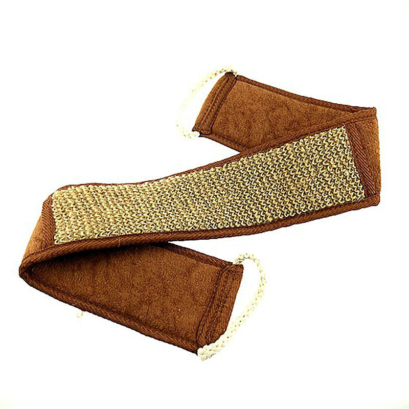 Soft Exfoliating Flax Cotton Back Strap for Bath Brush Shower Massage Spa Scrubber
